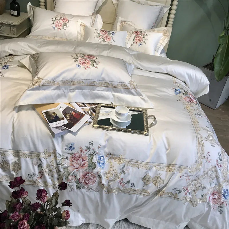 IXORA 1000TC Egyptian Cotton Luxury Embroidery Bedding Set